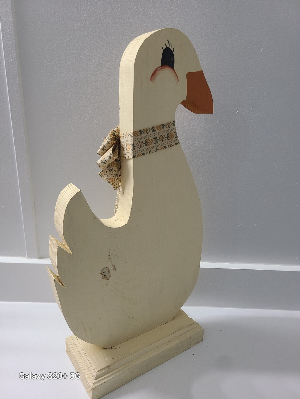 Vintage Hand Made Wooden Country Goose Painted 19” Tall Decor Cottage Core - Picture 3 of 13